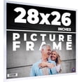 thumbnail image 1 of 28x26 Frame Silver Stainless Steel Solid Wood Picture Frame | 0.75 Inch Moulding Width | Includes, 1 of 8