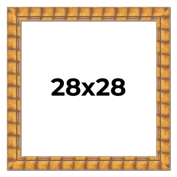 28x28 Frame Beige Real Wood Picture Frame Width 3 inches | Interior Frame Depth 0.5 inches |