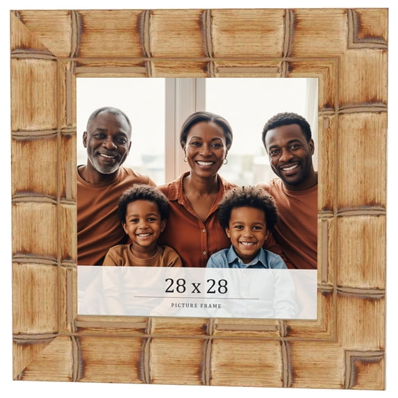 28x28 Frame Beige Real Wood Picture Frame Width 3 inches | Interior Frame Depth 0.5 inches |