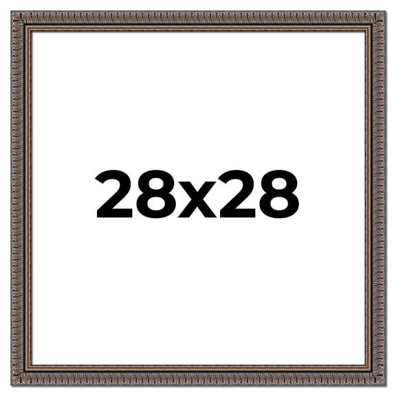 28x28 Frame Black Feather Payton Ornate Solid Wood Picture Frame Width 1.75 Inches | Interior Depth