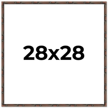 28x28 Frame Brown Bamboo with Dark Coffee/Walnut Finish | Solid Wood Picture Frame Width 0.75