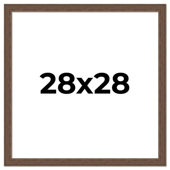 28x28 Frame Brown Farmhouse Solid Wood Picture Frame Width 1.5 Inches | Interior Frame Depth 0.5