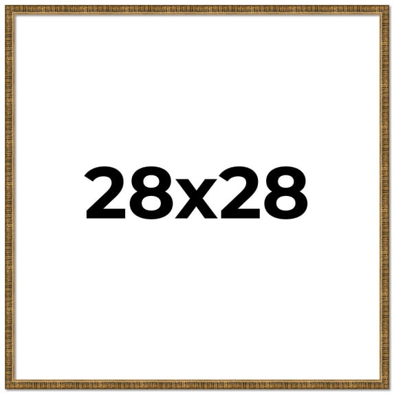 28x28 Frame Gold Solid Wood Picture Frame Includes UV Acrylic Plexiglass, Acid Free Foam Backing