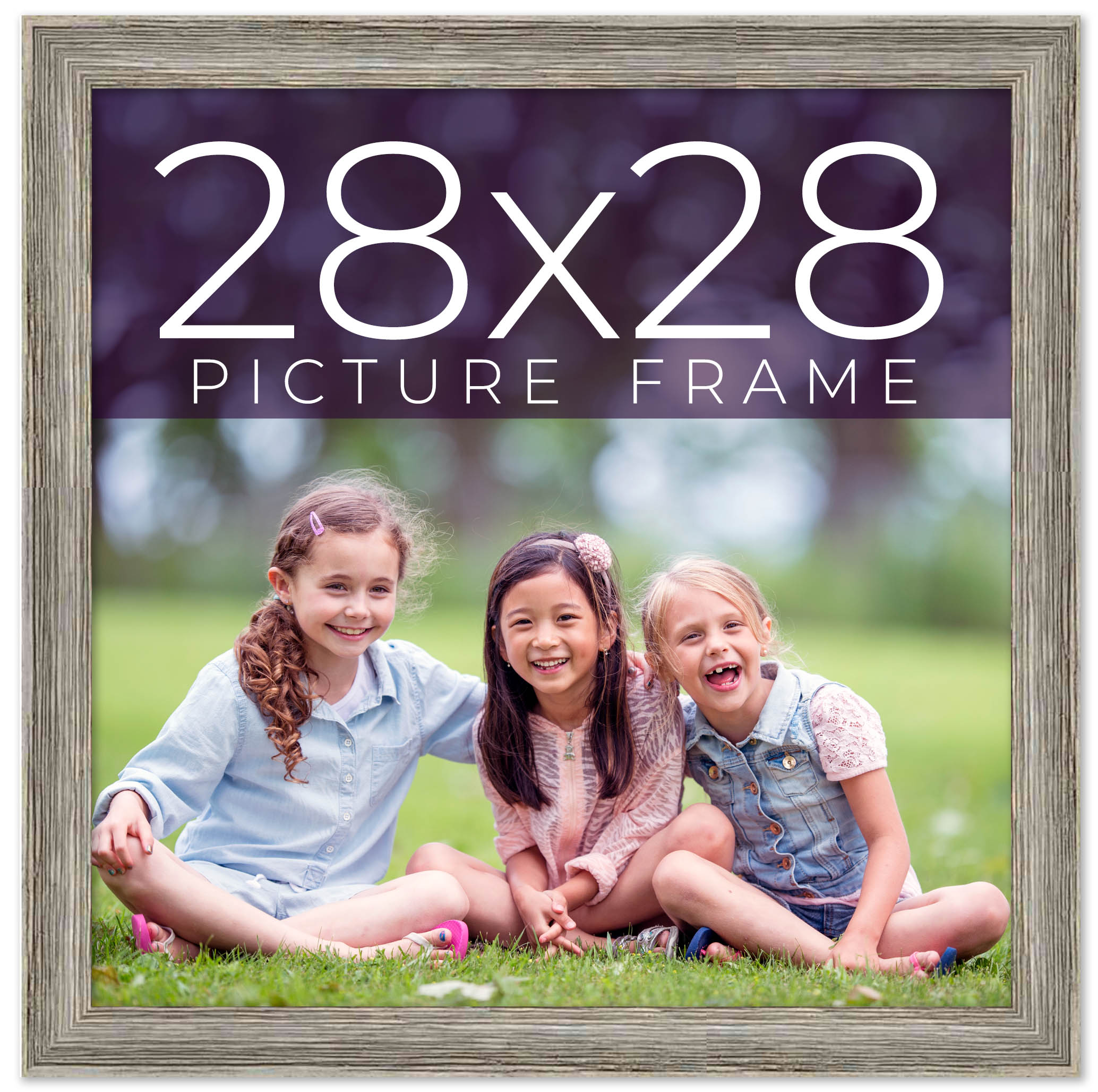 28x28 Frame Grey Real Wood Picture Frame Width 1 inches | Interior ...