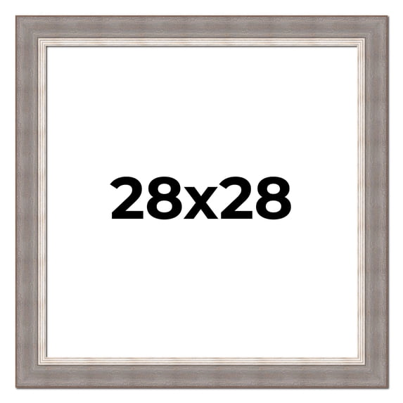 28x28 Frame Grey Real Wood Picture Frame Width 2.75 Inches | Interior Frame Depth 0.5 Inches |