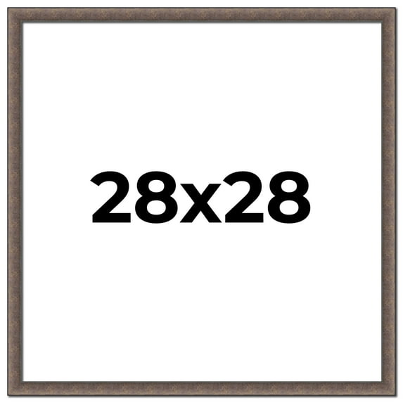 28x28 Frame Silver Real Wood Picture Frame Width 1.25 Inches | Interior Frame Depth 0.5 Inches |