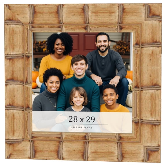 28x29 Frame Beige Real Wood Picture Frame Width 3 inches | Interior Frame Depth 0.5 inches |