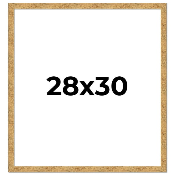 28x30 Frame Beige Real Wood Picture Frame Width 1.25 inches | Interior Frame Depth 0.5 inches |
