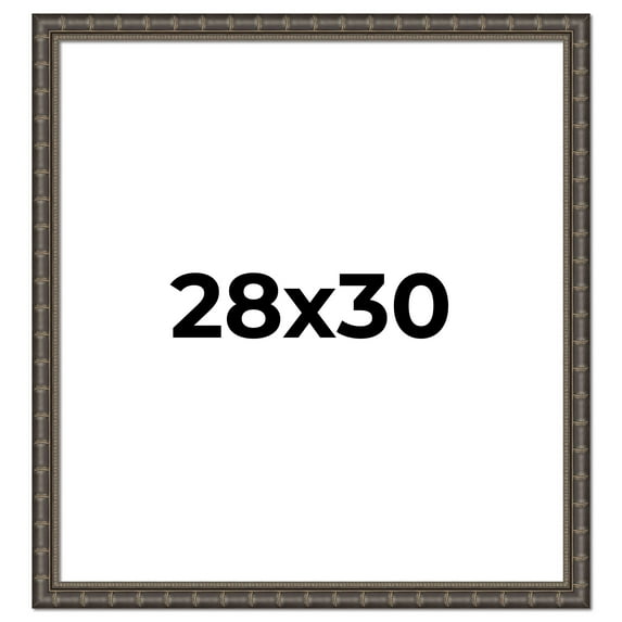 28x30 Frame Black Bamboo Solid Wood Picture Frame Width 1.5 Inches | Interior Frame Depth 0.5
