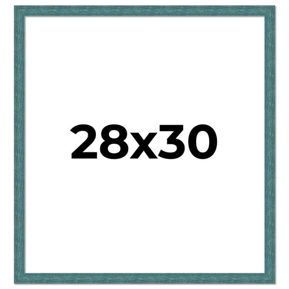 28x30 Frame Blue Rustic Barnwood Solid Wood Picture Frame Width 1.25 Inches | Interior Depth 0.5