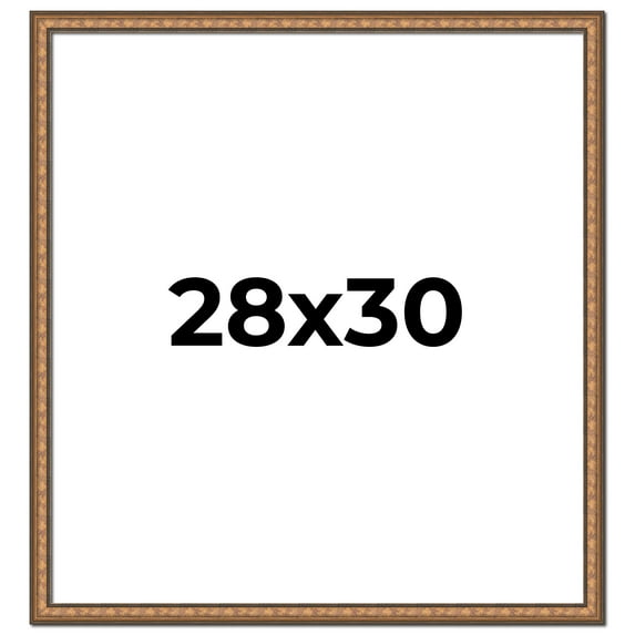 28x30 Frame Gold Real Wood Picture Frame Width 1.25 inches | Interior Frame Depth 0.5 inches |