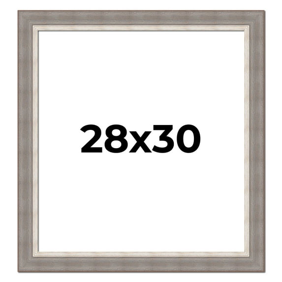 28x30 Frame Grey Real Wood Picture Frame Width 2.75 Inches | Interior Frame Depth 0.5 Inches |