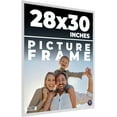 thumbnail image 1 of 28x30 Frame White Solid Wood Picture Frame Includes UV Acrylic Shatter Guard Front, Acid Free Foam, 1 of 8