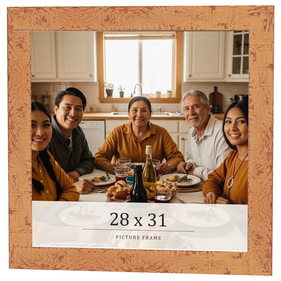 28x31 Frame Beige Real Wood Picture Frame Width 1.25 inches | Interior Frame Depth 0.5 inches |