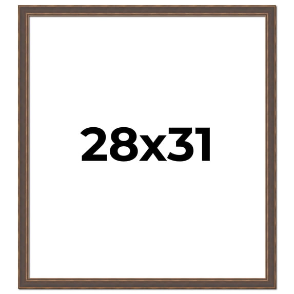 28x31 Frame Golden Caramel Solid Wood Bronze Picture Frame | 1.25 Inch Moulding Width | 0.5 Inch
