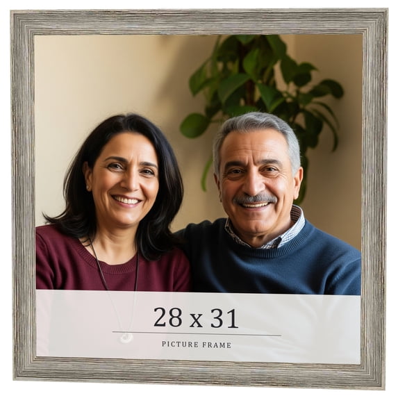 28x31 Frame Grey Solid Wood Picture Frame Width 1 Inches | Interior Frame Depth 0.5 Inches |