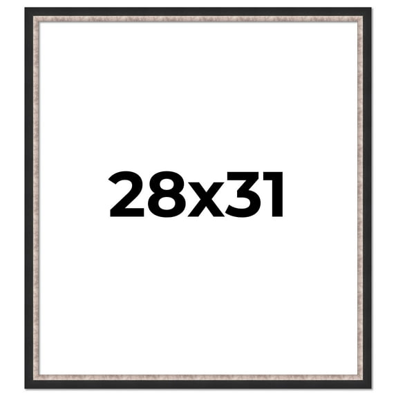 28x31 Frame Silver Real Wood Picture Frame Width 1.25 Inches | Interior Frame Depth 0.75 Inches |