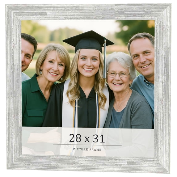 28x31 Frame White Real Wood Picture Frame Width 1.5 inches | Interior Frame Depth 0.5 inches | Barn