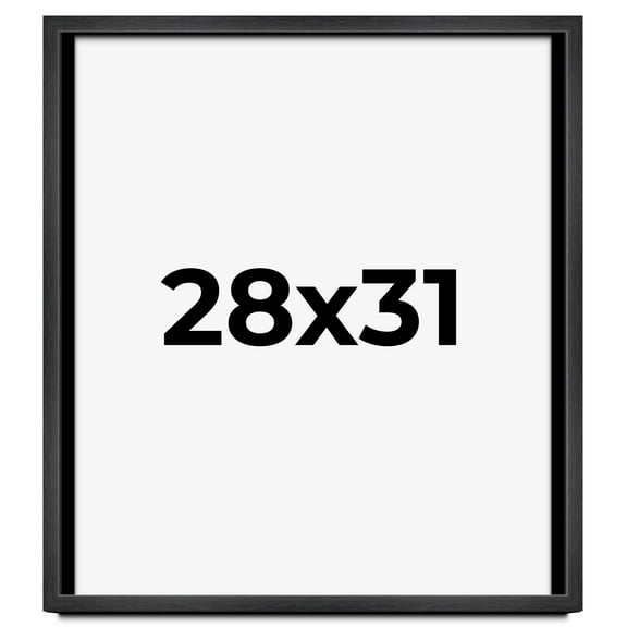 28x31 Shadow Box Frame Grey Charcoal Black | 0.875 Inches Deep | Solid Wood Shadowbox Display Frame