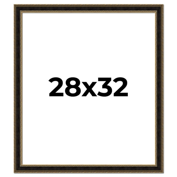 28x32 Frame Gold Antique Vintage Sold Wood Picture Frame | 1.75 Inch Moulding Width | Interior