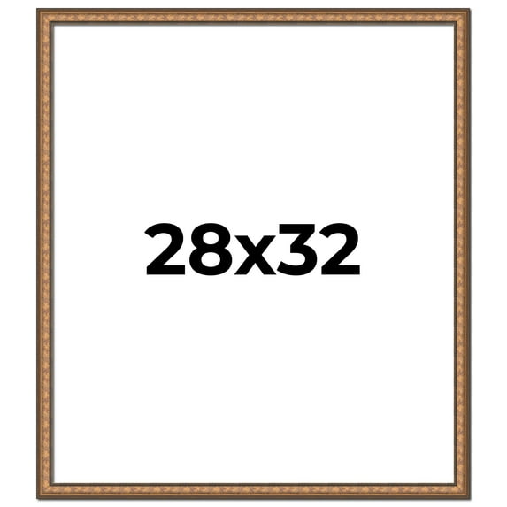 28x32 Frame Gold Real Wood Picture Frame Width 1.25 inches | Interior Frame Depth 0.5 inches |