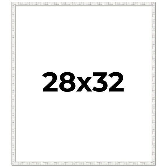 28x32 Frame White Real Wood Picture Frame Width 0.75 inches | Interior Frame Depth 0.5 inches |