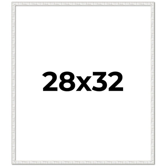 28x32 Frame White Real Wood Picture Frame Width 0.75 inches | Interior Frame Depth 0.5 inches |