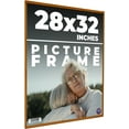 thumbnail image 1 of 28x32 Honey Brown Real Wood Picture Frame Width 0.75 inches | Interior Frame Depth 0.5 inches |, 1 of 8