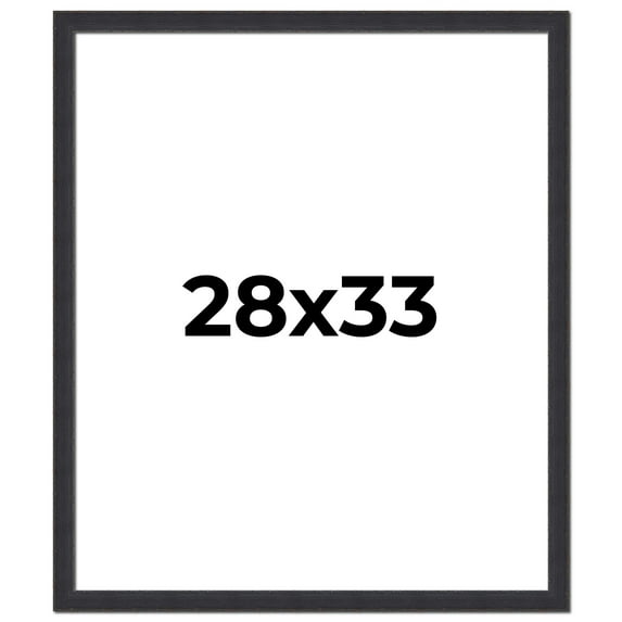 28x33 Frame Black Real Wood Picture Frame Width 1.25 Inches | Interior Frame Depth 0.5 Inches |