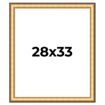 28x33 Frame Gold Plein Aire Solid Wood Picture Frame Width 2 Inches | Interior Frame Depth 0.5