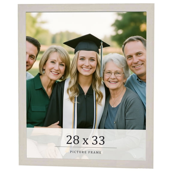 28x33 Frame White Wheat Solid Wood Picture Frame | Moulding Width 0.75 Inches | Interior Depth 0.5