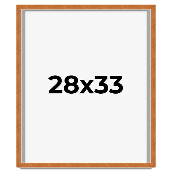 28x33 Shadow Box Frame Brown | 0.875 Inches Deep Real Wood Contemporary Shadowbox Display Frame |