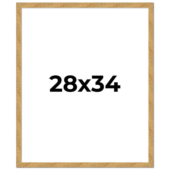 28x34 Frame Beige Real Wood Picture Frame Width 1.25 inches | Interior Frame Depth 0.5 inches |