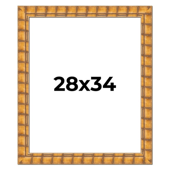 28x34 Frame Beige Real Wood Picture Frame Width 3 inches | Interior Frame Depth 0.5 inches |