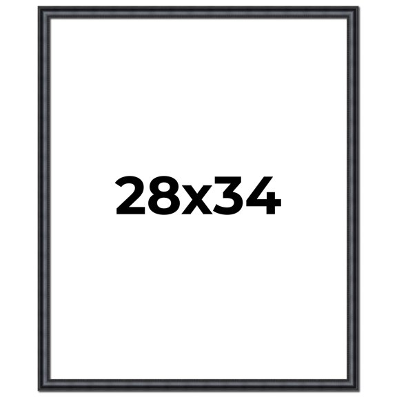 28x34 Frame Black Real Wood Picture Frame Width 1.25 inches | Interior Frame Depth 0.5 inches |