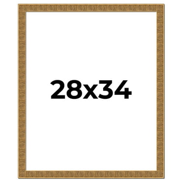 28x34 Frame Black and Gold Distressed Solid Wood Sonoma Picture Frame | 1.625 Inch Moulding Width |