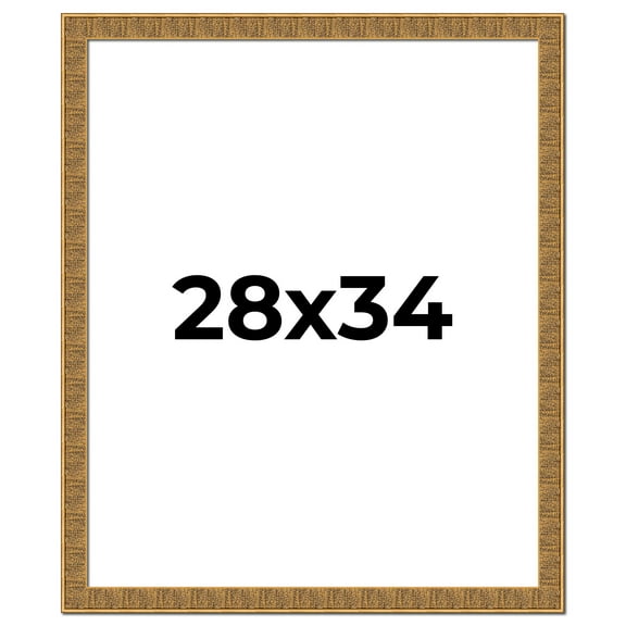 28x34 Frame Black and Gold Distressed Solid Wood Sonoma Picture Frame | 1.625 Inch Moulding Width |