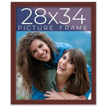 28x34 Frame Brown Solid Wood Picture Frame Width 0.75 Inches | Interior Frame Depth 0.5 Inches |