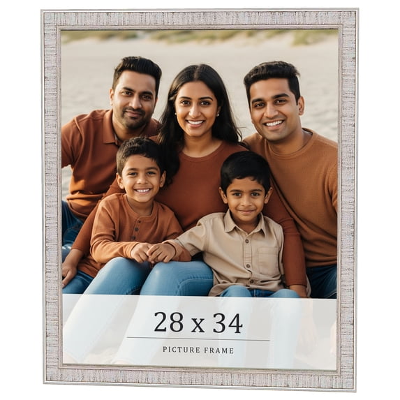 28x34 Frame White Real Wood Picture Frame Width 0.75 inches | Interior Frame Depth 0.5 inches |