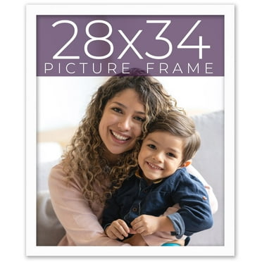 28x34 Frame White Real Wood Picture Frame Width 0.75 inches | Interior Frame Depth 0.5 inches |