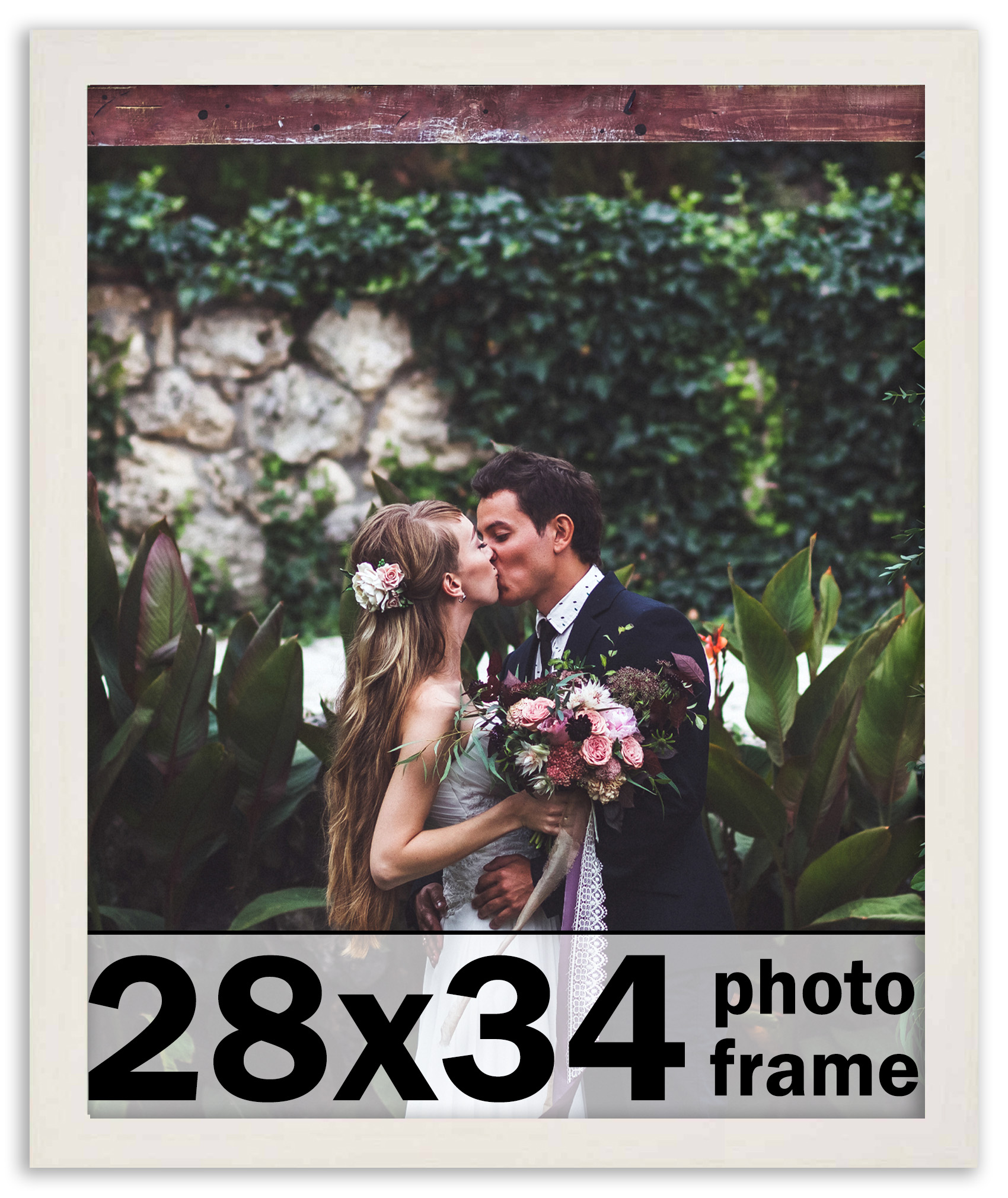 28x34 Frame White Wash Picture Frame Complete Modern Photo Frame