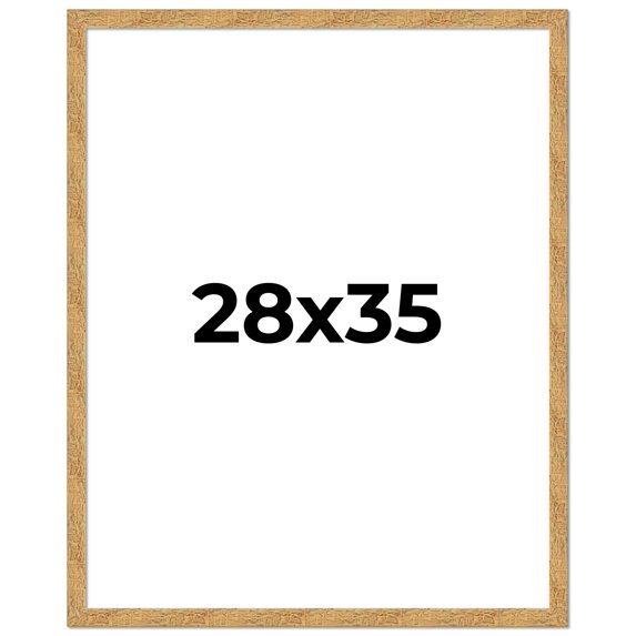 28x35 Frame Beige Real Wood Picture Frame Width 1.25 inches | Interior Frame Depth 0.5 inches |