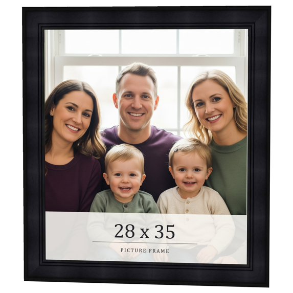 28x35 Frame Black Passaggi Solid Wood Picture Frame Width 1.5 Inches | Interior Depth 0.5 Inches |