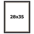 thumbnail image 1 of 28x35 Frame Black Real Wood Picture Frame Width 2.25 Inches | Interior Frame Depth 0.5 Inches |, 1 of 8