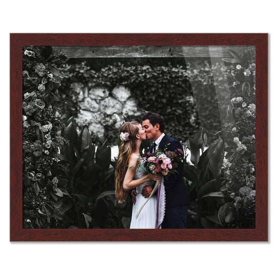 28x35 Frame Brown Picture Frame - Complete Modern Photo Frame Includes UV Acrylic Shatter Guard Front, Acid Free