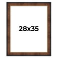 thumbnail image 1 of 28x35 Frame Brown Walnut Gold Ornate Trim Solid Wood Plein Air Picture Frame | 3 Inch Moulding, 1 of 8