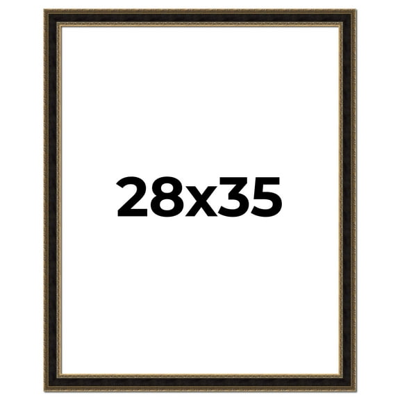 28x35 Frame Gold Antique Vintage Sold Wood Picture Frame | 1.75 Inch Moulding Width | Interior