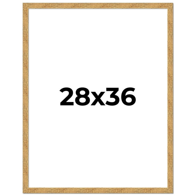 28x36 Frame Beige Real Wood Picture Frame Width 1.25 inches | Interior Frame Depth 0.5 inches |