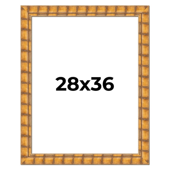 28x36 Frame Beige Real Wood Picture Frame Width 3 inches | Interior Frame Depth 0.5 inches |