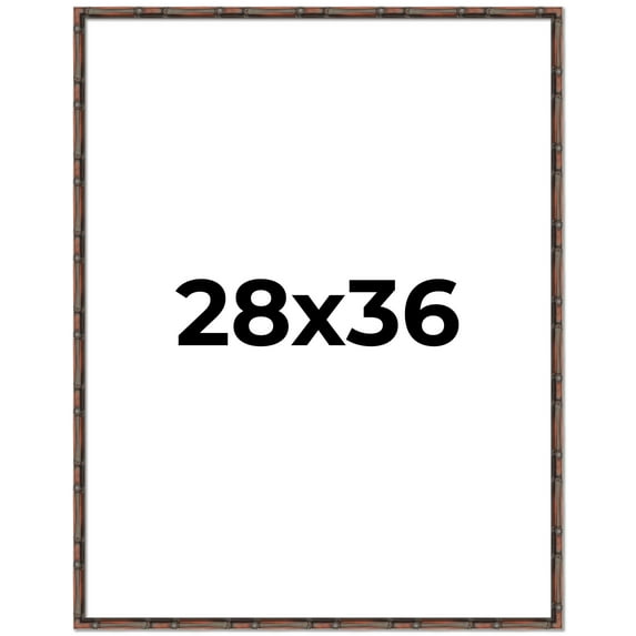 28x36 Frame Brown Bamboo with Dark Coffee/Walnut Finish | Solid Wood Picture Frame Width 0.75
